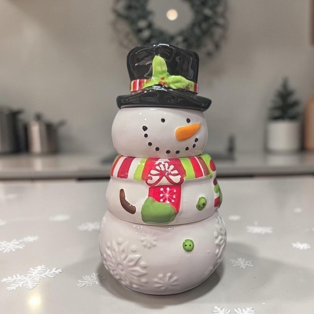 Pier 1 Stacking Snowman Measuring Cups, Four‎ Piece Set, Vintage Christmas Decor